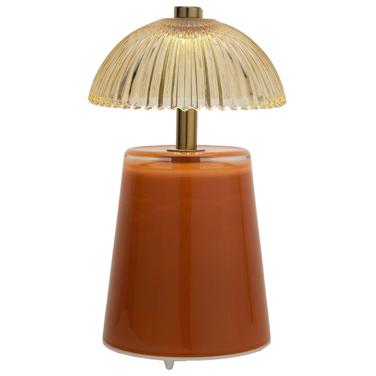 LAMPADA IN VETRO H.19 CON RICARICA USB - ARANCIONE